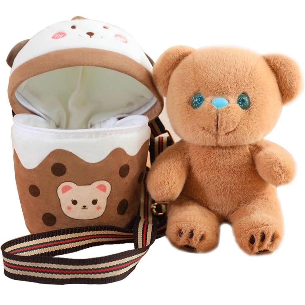 Adorable Brown Teddy Bear with Cupcake Bag Cute Bear Stuffed Animals,Premium Plu